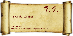 Trunk Irma névjegykártya