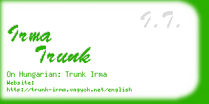 irma trunk business card